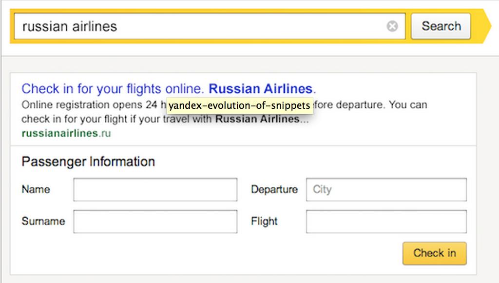 INTERACTIVE SNIPPETS (YANDEX ISLANDS) Feature of the Yandex search engine, similar to Rich Snippets, but more