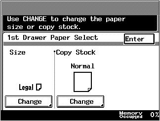 Set paper size and type <st Drawer> Touch Change.
