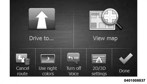 NAVIGATION 61 Safety Mode The navigation SW will switch to Safety Mode, with a dedicated menu structure, when driving above a