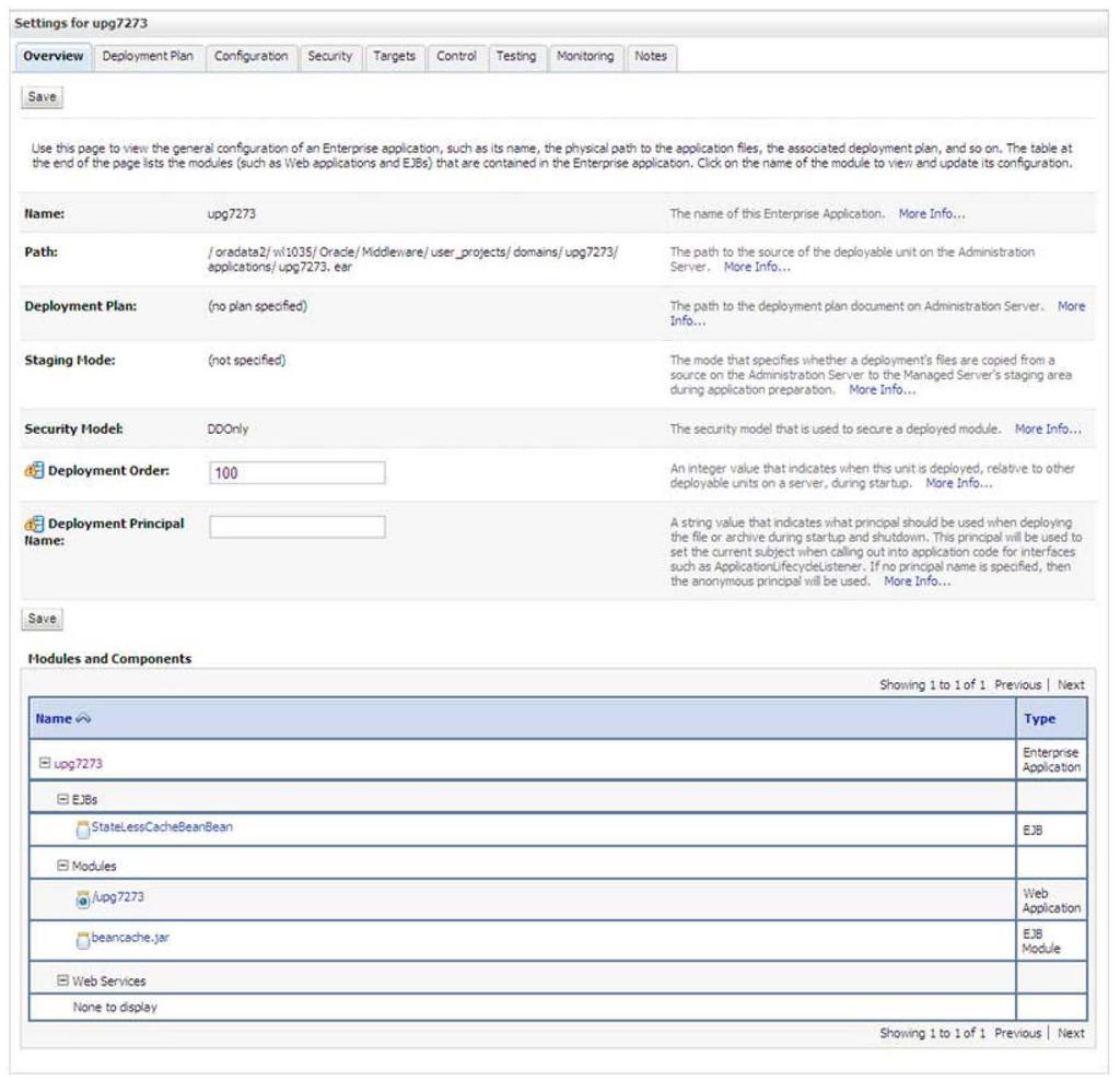 A Figure 96: Settings for <Deployment Name> 9. Review the general configuration details of the deployment. You can also update the configuration of the deployment in this window.