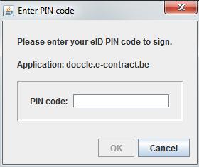 Fill in your PIN code and click on the "OK" button.