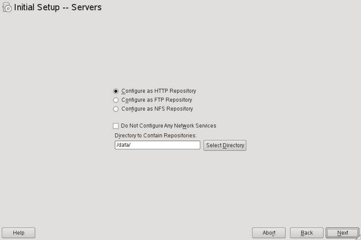 YaST: Configure Installation Server YaST installs and