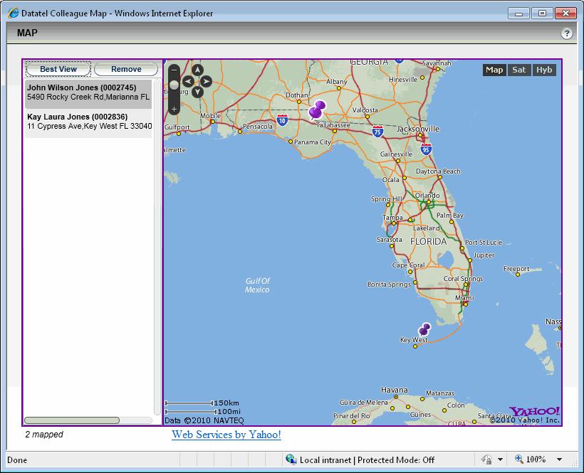 Colleague UI Features Map Window If allowed by your institution, a map window is provided (see Figure 11).