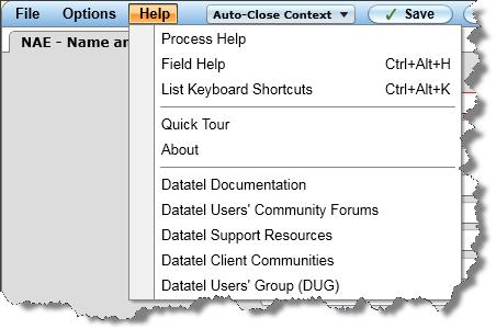 The UI Window Figure 15: The Help Menu Parts of the UI Window The UI window has the following areas to help you work with Colleague easily and effectively.