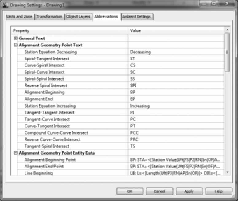 198 Harnessing AutoCAD Civil 3D 2011 FIGURE 5.4 EDIT FEATURE SETTINGS Alignment s Edit Feature Settings dialog box identifies default styles and design options (see Figure 5.5).