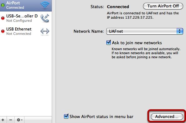 3 Eduroam Wireless Network Configuration (Mac OS X) Open "Advanced..." Configure 802.