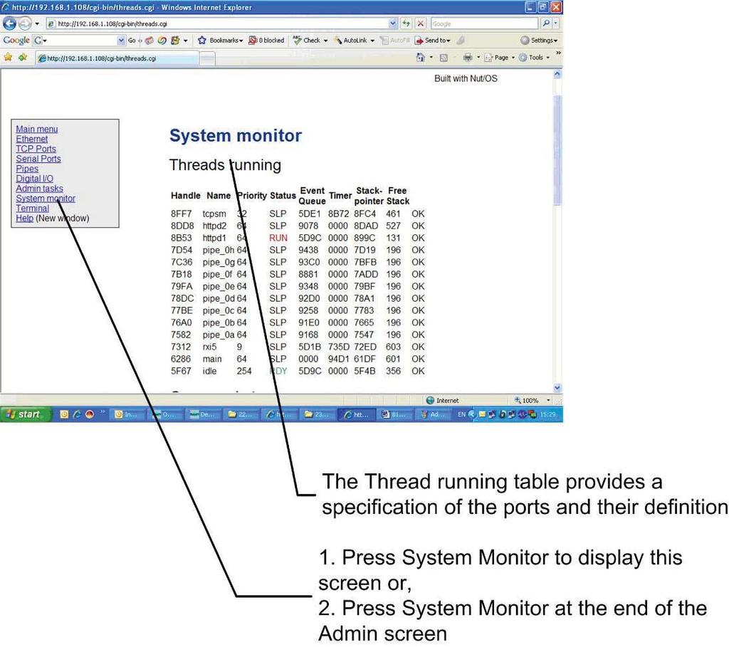 5.9. SYSTEM MONITOR INFORMATION SCREENS 5.9.1.