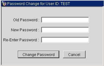 Change Your Oracle Password Enter your user name and password. Click on the Change Password icon. Step 1 Step 2 Step 3 The change password dialog box will display.