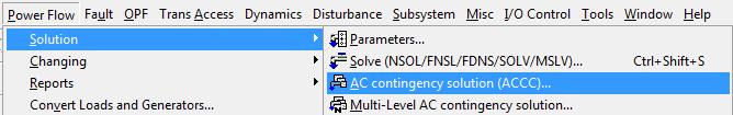 Complete the necessary # s describes DOWNTN and CATDOG branch. Finish with Two ENDS. 6. By the end you will have 11 total contingencies. Save and close area1a.con. AC Contingency Calculation (ACCC): The three files area1a.