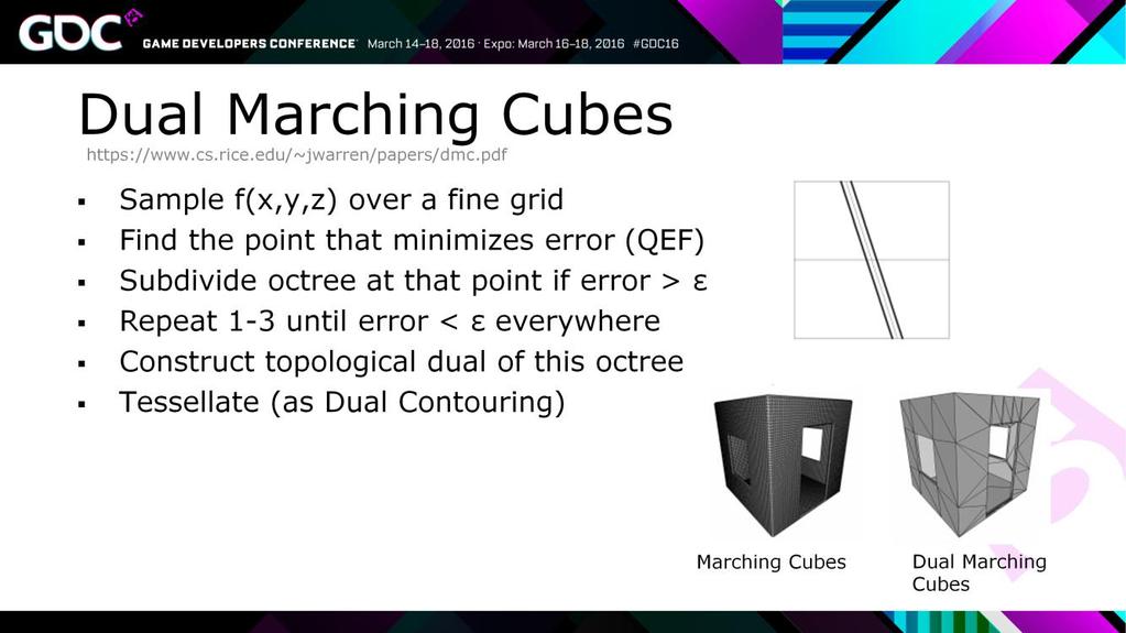 This extension realizes that marching cubes can be ran on the dual of an octree