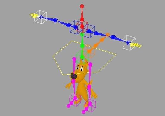 Then click OK. You'll get a set of brightly colored widgets in the shape of a biped.