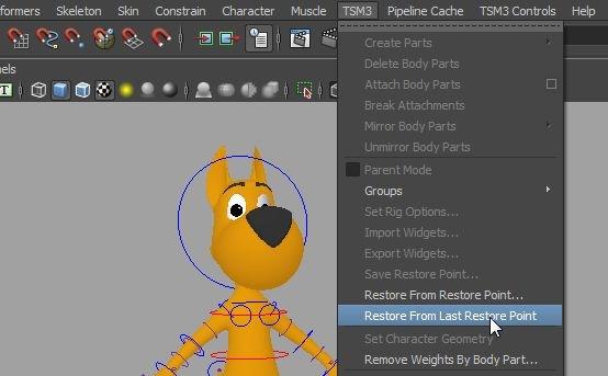 STEP 4: USING RESTORE As you re working on the weights and trying out various poses with the rig, you may decide that one or more of your widgets wasn t positioned exactly right.