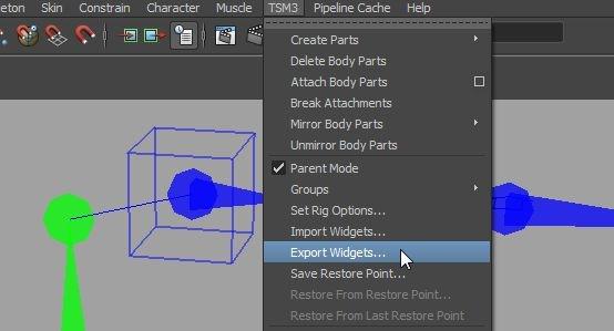 EXPORTING WIDGETS Once you've set up your widgets for a specific character, you may find that you want to reuse them on a different, but similarly proportioned character.