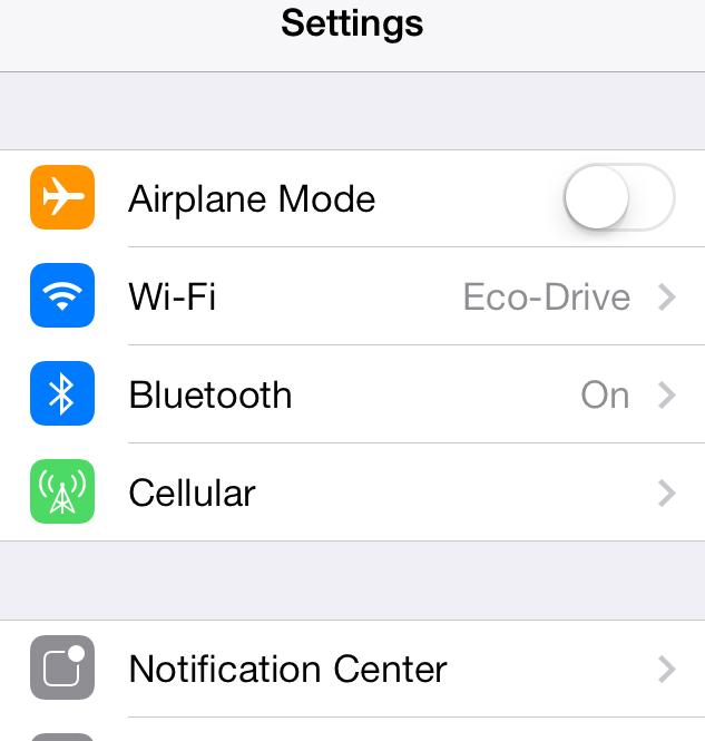 Setting iphone Notification Center Preferences (cont d) 9) Set other supported iphone notification center preferences as desired.