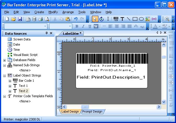 3. Using the Labeler Software SmartScan Label Link currently supports two label printing programs: BarTender and Wasp Labeler.