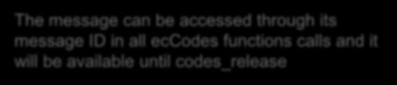 eccodes functions calls and it will be available until codes_release