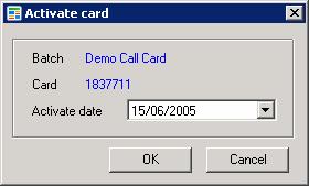 Locate/Activate Card You may also locate and activate a card from an active batch by clicking the Activate Card icon in the tool bar.