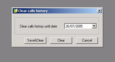 Figure 60 Clear Calls History Select the date up to which you wish to clear the calls history.