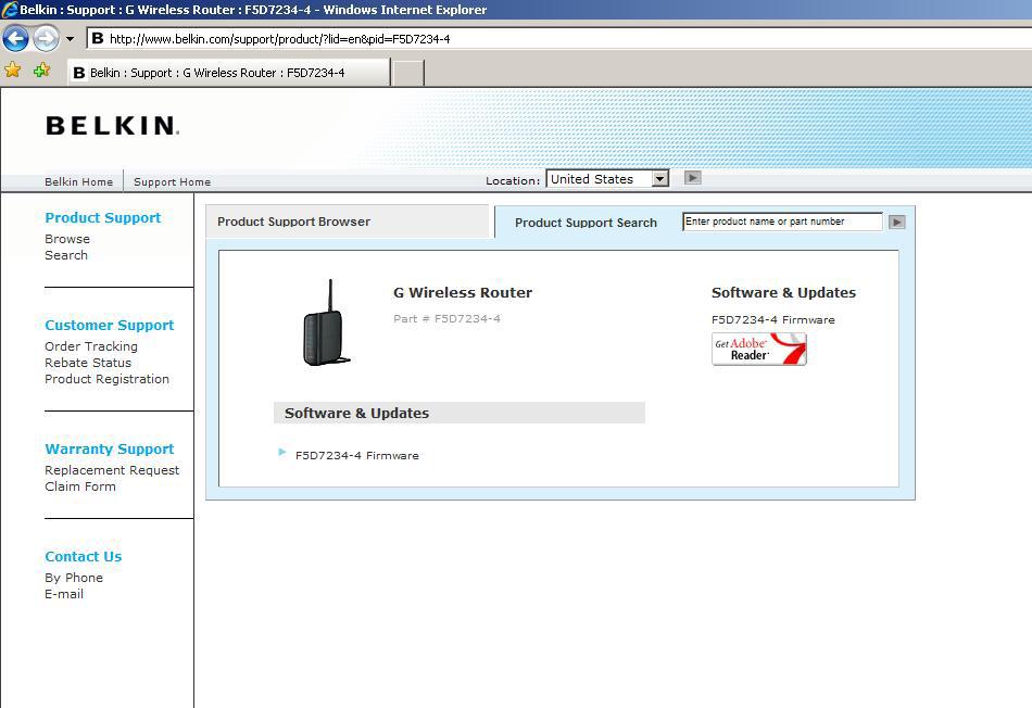 Using the Web-Based Advanced User Interface Updating the Firmware From time to time, Belkin may release new versions of the Router s firmware.