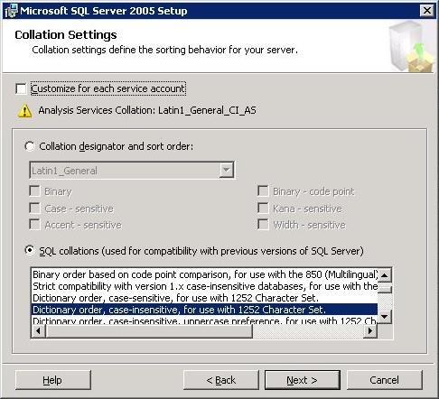 Step 12 Collation Settings Keep the default settings and click the Next button.