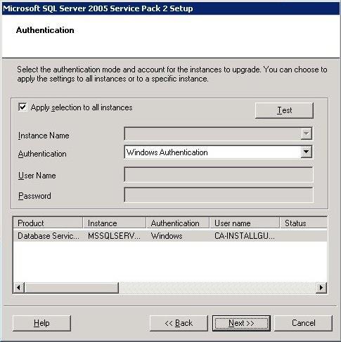 Step 6 Authentication Select the authentication mode and account for the instances to upgrade.