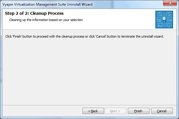 Click Finish to run cleanup and/or uninstall process. Click Cancel to close the wizard. 4.