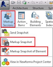 Create Newforma Markup Sessions from Revit Model Newforma Project Information Link Quick Reference Guide You can use the Newforma Markup tools while working in a Revit model.