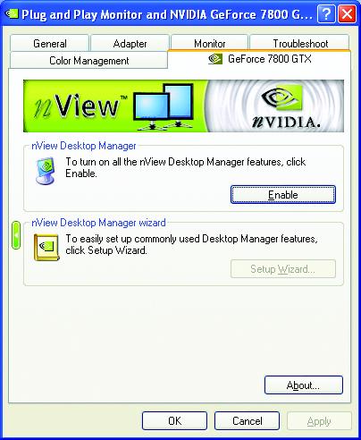 the nview Desktop Manager features.
