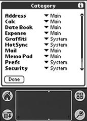 Applications Launcher The applications launcher displays the applications installed on the organizer.