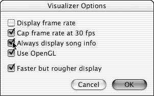 Displaying Visuals 15 Book I Chapter 1 Figure 1-4: Set your options for visual effects.