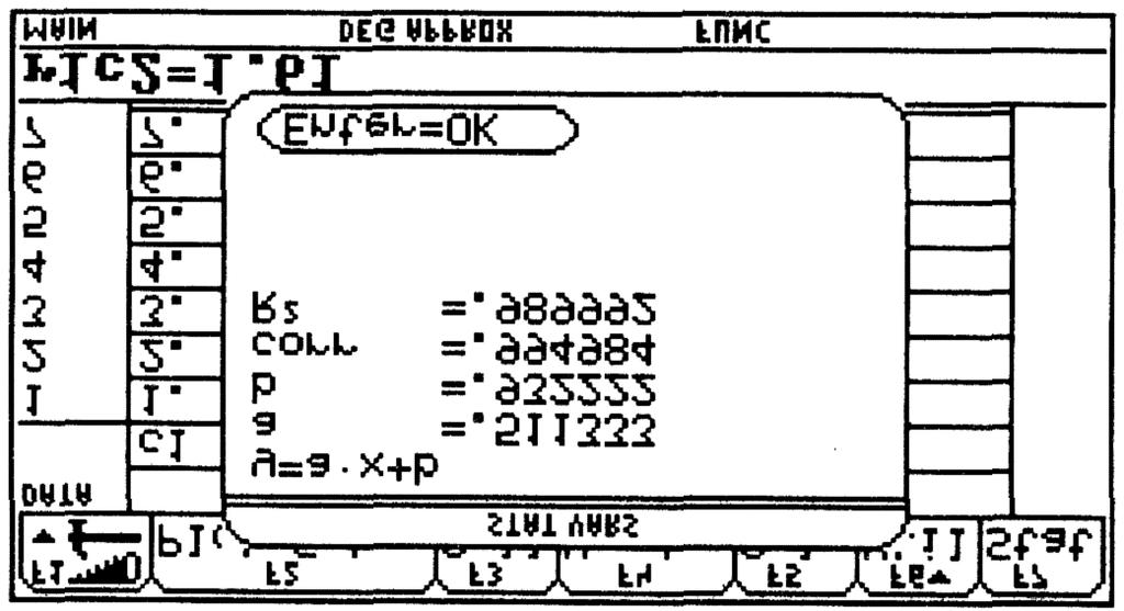 In order to have the TI-9 graph the regression equation, set Store RegEQ to as y1(x) as shown in Figure 5.70.