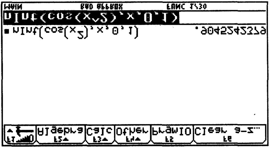 41 Graphing Technology Guide: TI-9 Figure 5.10: Using nlnt( 5.1. Areas: You may approximate the area under the graph of a function y = f (x) between x = A and x = B with your TI-9.