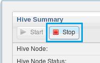 From here, you can start or stop the Hive service depending on your needs. For example, you can see the URL for Hive's Web interface and its process ID. 4.