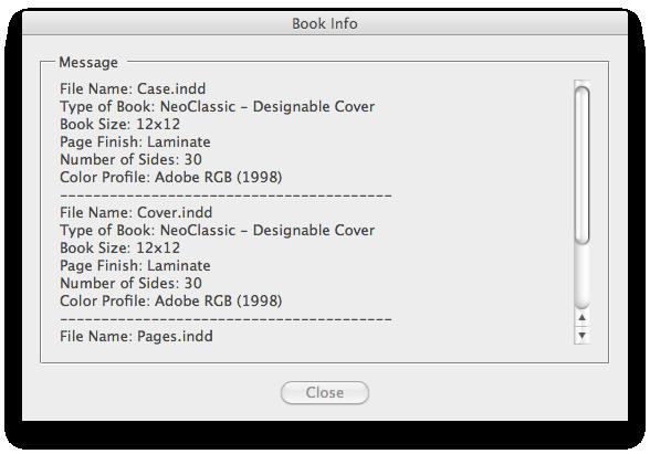 Note: If you see the message "You can export order PDF with this book file," it means the book file was created with old ABId.