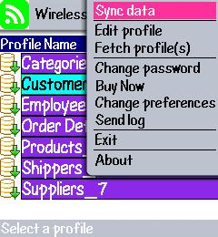 Figure 21: Sync Data Menu When you use Sync data, you select data get fetched like this.