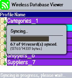 transfer. Figure 22: Syncing data Use View data submenu to view your selected database.