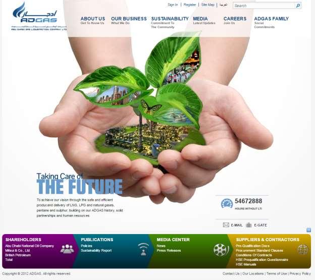 3) ADNOC LNG Home Page For New user Registration: The user needs to click the Register button in the Home page For