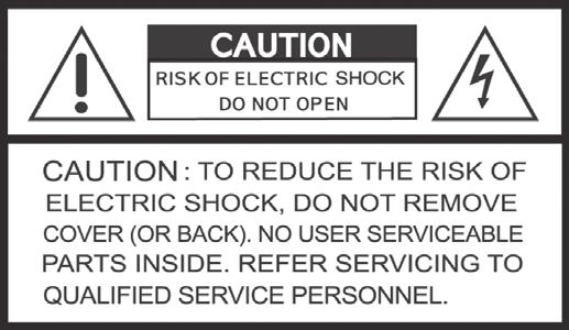 TO REDUCE THE RISK OF FIRE OR ELECTRIC SHOCK, DO NOT EXPOSE THIS APPLIANCE TO RAIN OR MOISTURE.