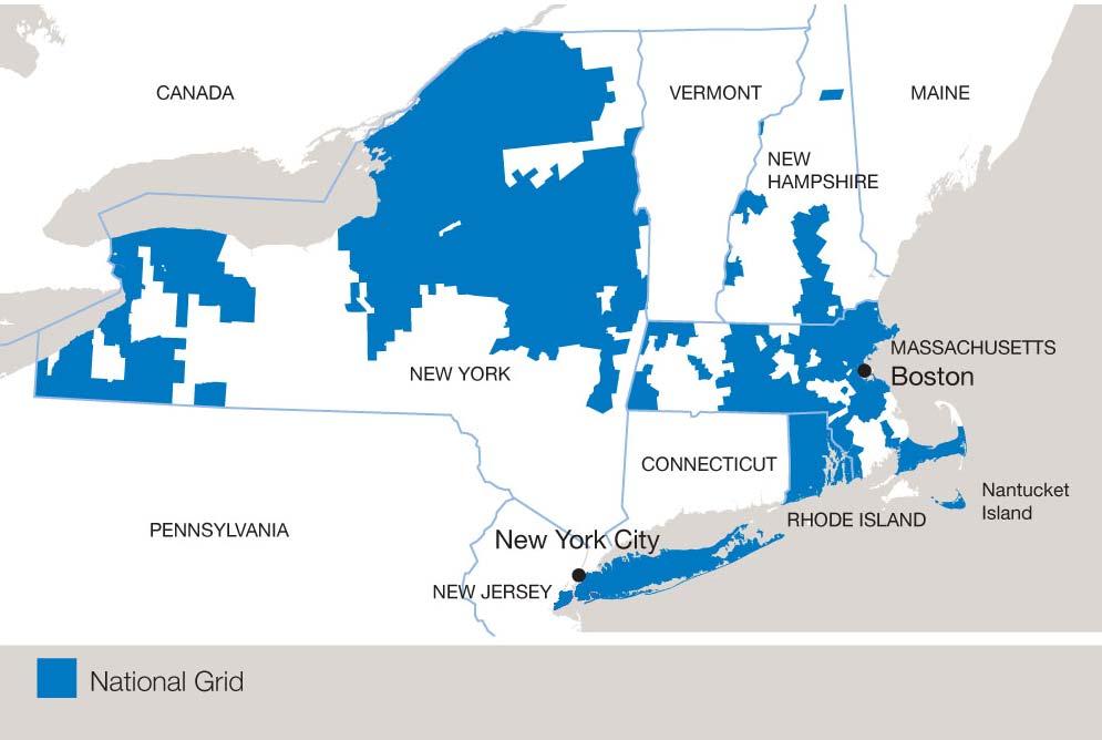 About National Grid Regions Served Northeast US All of UK 