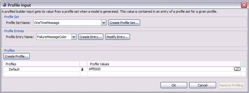 Step 2 Profile selected inputs Open the Variable builder in the model for the failure color, and