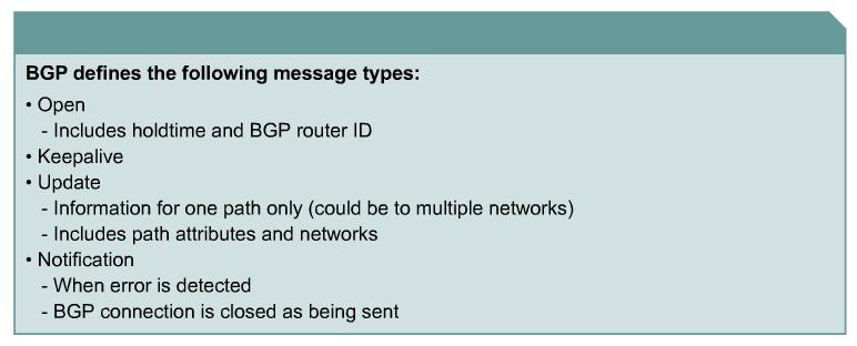 BGP Operation BGP is a policy-based routing protocol