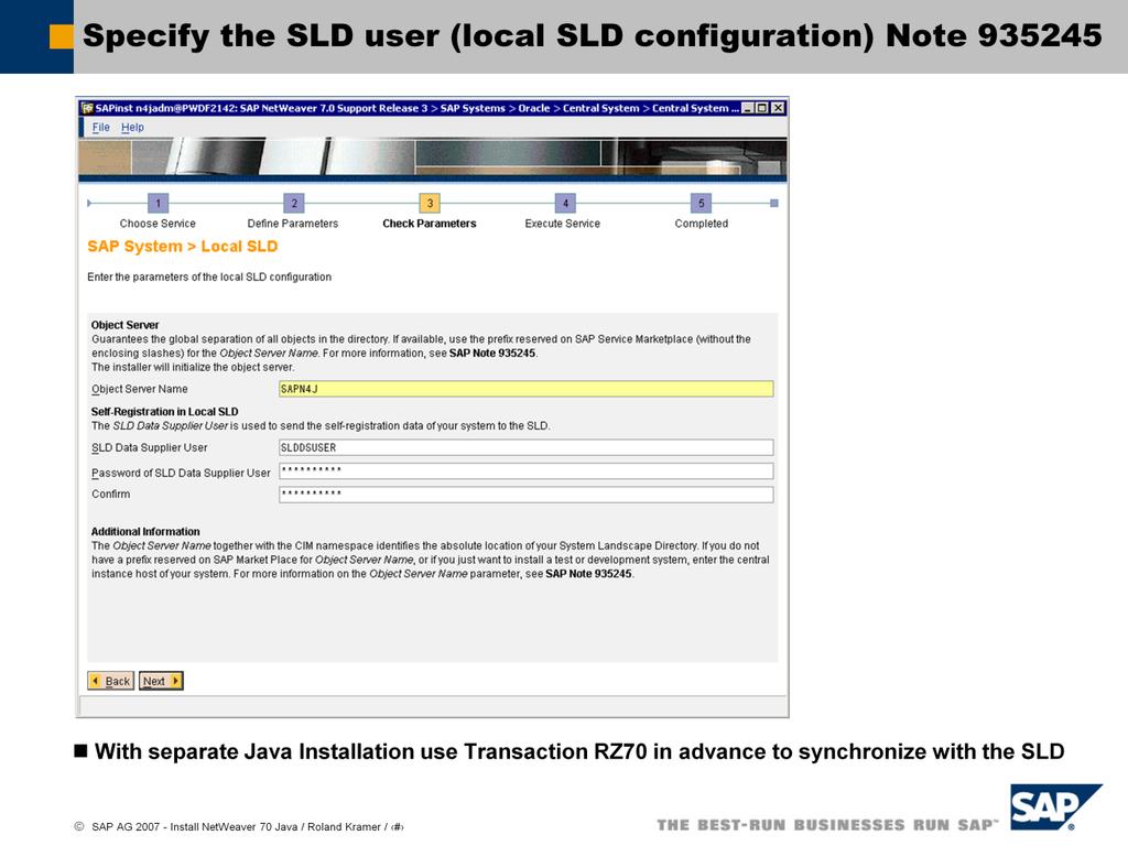 Please Note: Note 909797 - Missing Central Service instance in the SLD Note 821904 - Separating SCS instances for ABAP and J2EE If you have additional Problems to update the DDIC user together with