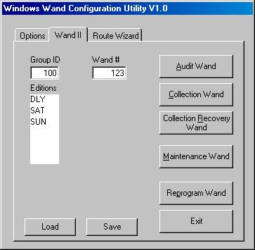 Configuring the Wand II To configure a Wand II, click on the Wand II tab.