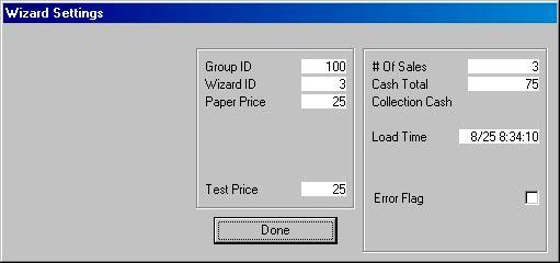 Read out Wizard: When clicked, the Read out Wizard button will read all cash and sales information from the Coin Wizard. The information will be displayed in a pop-up dialog box as shown in Figure 4.