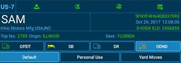 2.1.2 Mode of driving a. In the ELD Dashboard screen, click to select the Driver mode i.e Default, Personal Use & Yard Moves. b.