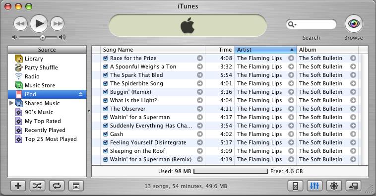 itunes Use itunes to import music to your computer and transfer it to ipod, organize music on ipod, and change settings on ipod.