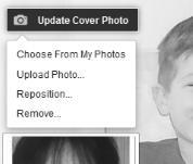 Choose From My Photos (you ve already uploaded into Facebook). May need to click on Albums to see all your images.