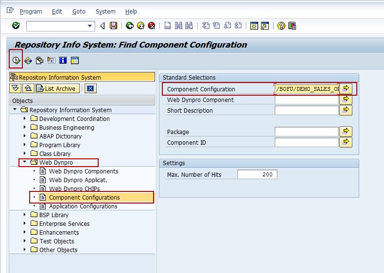 Navigate to Web Dynpro folder -> Component Configuration Type the FBI view name that you created earlier and Press Execute button (F8). Fig.