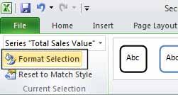 Click on the Format tab within the current selection group, click on the down arrow
