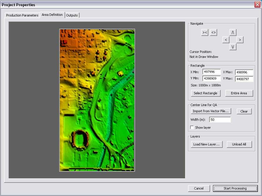 LIDAR Product Generation Area Selection Process Entire Scene or Subset
